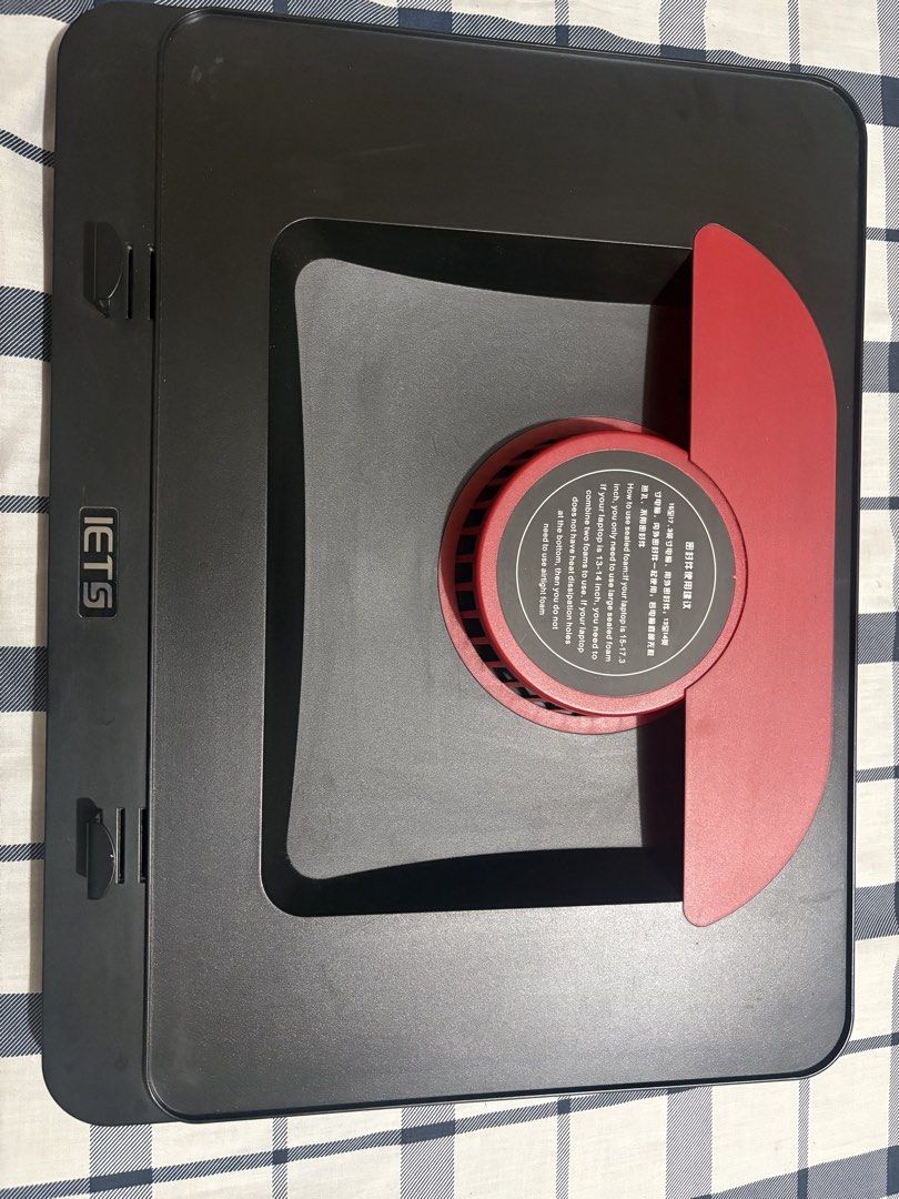 IETS GT500 V2 Laptop Cooling Pad (Category: Laptops & Notebooks) located in Quezon City. Submitted by mikaaaaachu (Listing ID 1455100388, Image 3). Description: - IETS GT500 V2 Laptop Cooling Pad - Powerful 5000 RPM fan for superior cooling - Built-in USB hub for added connectivity - Customizable RGB lighting effects - Adjustable foam supports various laptop sizes.