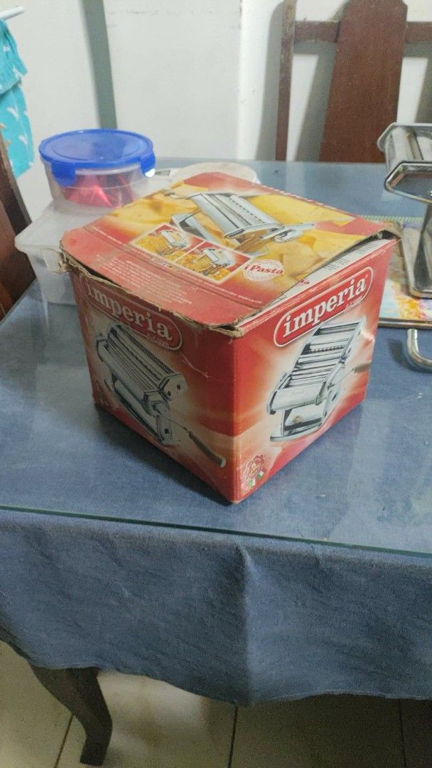 Imperia iPasta Maker Made in Italy (Category: Other Kitchenware & Tableware) located in Quezon City. Submitted by cmcsupremes (Listing ID 1454978425, Image 2). Description: - Fundraising sale for Cheryl's chemotherapy and hospitalization - Price negotiable - Imperia iPasta Maker for homemade pasta - Durable stainless steel construction - Includes clamp and handle for easy operation - Create fresh ravioli, fettuccine, and more - Simple to use and 