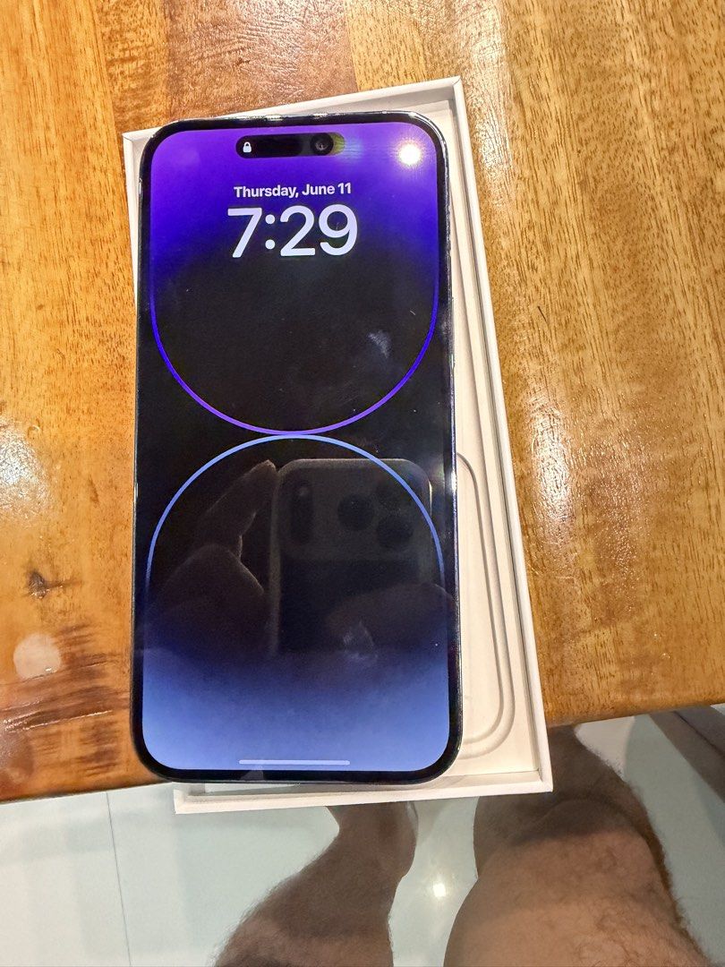 iPhone 14 Pro Max 512gb Factory Unlocked (Category: iPhone 14 Series) located in Bocaue. Submitted by mttw000 (Listing ID 1455067308, Image 2). Description: iPhone 14 Pro Max 512gb US variant E-Sim only Used by my mom. She upgraded last year. Selling as it just stored Slight discoloration on the back glass. See photo Other than that no issues .