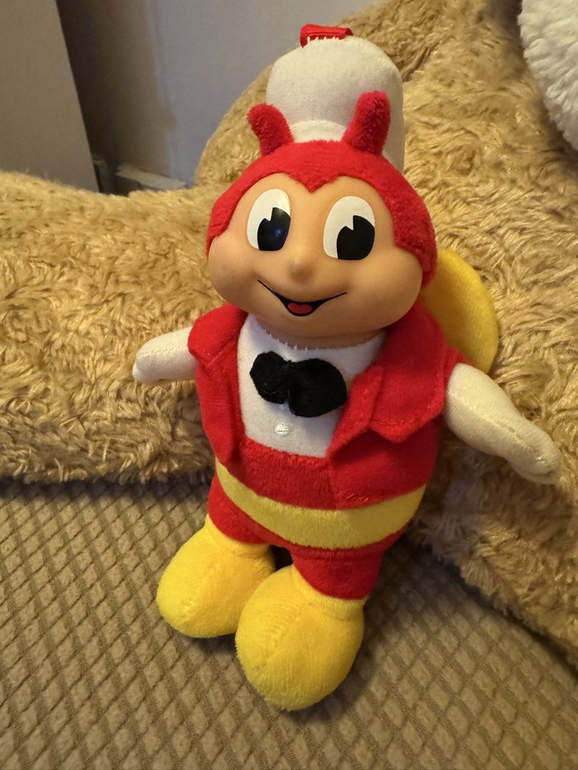 Jollibee Plush Toy (Category: Plushies & Soft Toys) located in Mandaluyong City. Submitted by nicxannc (Listing ID 1455075178, Image 1). Description: - Adorable Jollibee plush toy - Approximately 8 inches tall - Features a chef hat and red jacket with bowtie - Yellow accents on body and feet - Ideal for Jollibee fans and collectors - Clean and ready for a new home.
