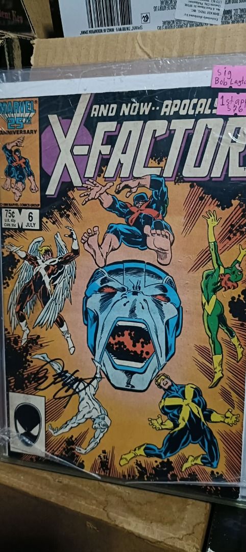 Marvel Comics X Factor issue 5 and 6 (1986) (Category: Comics & Manga) located in Manila. Submitted by theyellowsun (Listing ID 1455056774, Image 1). Description: CGC **Slab** Marvel Comics X Factor issue 5 and 6 (1986) X-Factor #5 (1st Cameo of Apocalypse) X-Factor #6 (1st Full Appearance & Cover of Apocalypse) Bob Layton worked on X-Factor #5, but he did not work on X-Factor #6. In fact, his departure right at this exact moment is one of the mo