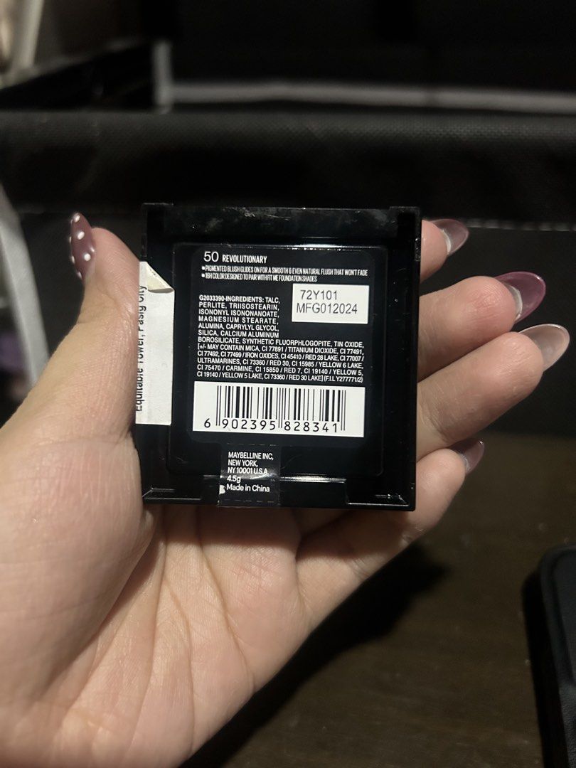 Maybelline Fit Me Mini Blush - Revolutionary (Category: Makeup) located in Las Pinas. Submitted by skyeeyks (Listing ID 1455063391, Image 3). Description: - Manufactured 2024 - Sealed.