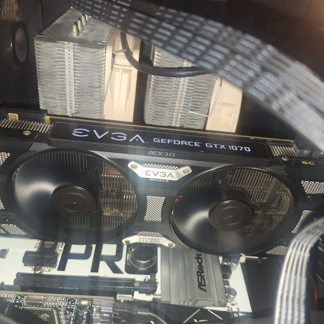 Mobo, CPU, GPU, RAM (Category: Computer Parts) located in Singapore. Submitted by muditk (Listing ID 1455119896, Image 2). Description: - Mobo: Asrock Z270 Pro4 - CPU: Intel i5 7600K - GPU: EVGA GTX 1070 8GB - RAM: 16GB DDR4 Crucial also available as individual parts.