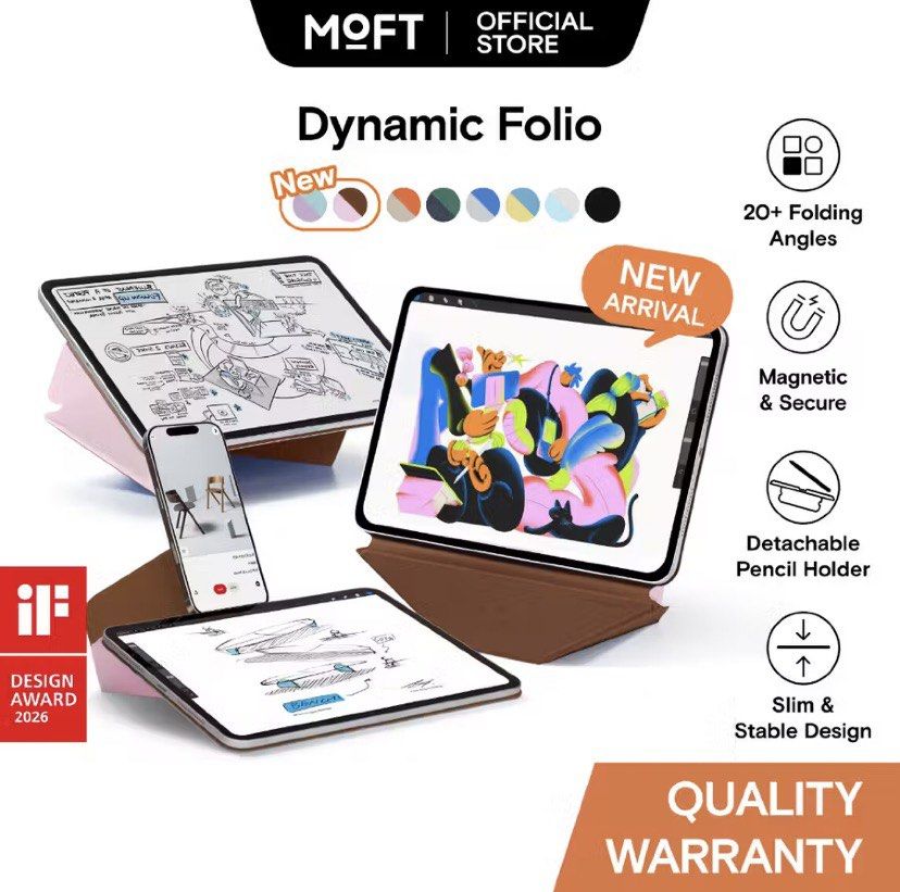 MOFT Dynamic Folio iPad Case (Category: Cases & Sleeves) located in Manila. Submitted by thriftshwp (Listing ID 1455069371, Image 1). Description: RUSH ‼️ Jet Black for Ipad Air 11 inch M2 M3 M4/4 ~ 5th Rfs: Will get the Dynamic Folio Case instead Price is still negotiable if sure buyer. Just dm me:) - MOFT Dynamic Folio for your iPad - Offers 20+ folding angles for versatile use (floating, dual-screen, reading) - Magnetic and secure design - Inc