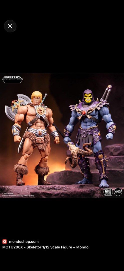 Mondo 1/12 heman skeletor set regular (Category: Figurines & Statues) located in Quezon City. Submitted by kix.unlimited (Listing ID 1455000858, Image 1). Description: Bnew Sealed He man and Skeletor set regular 25k .
