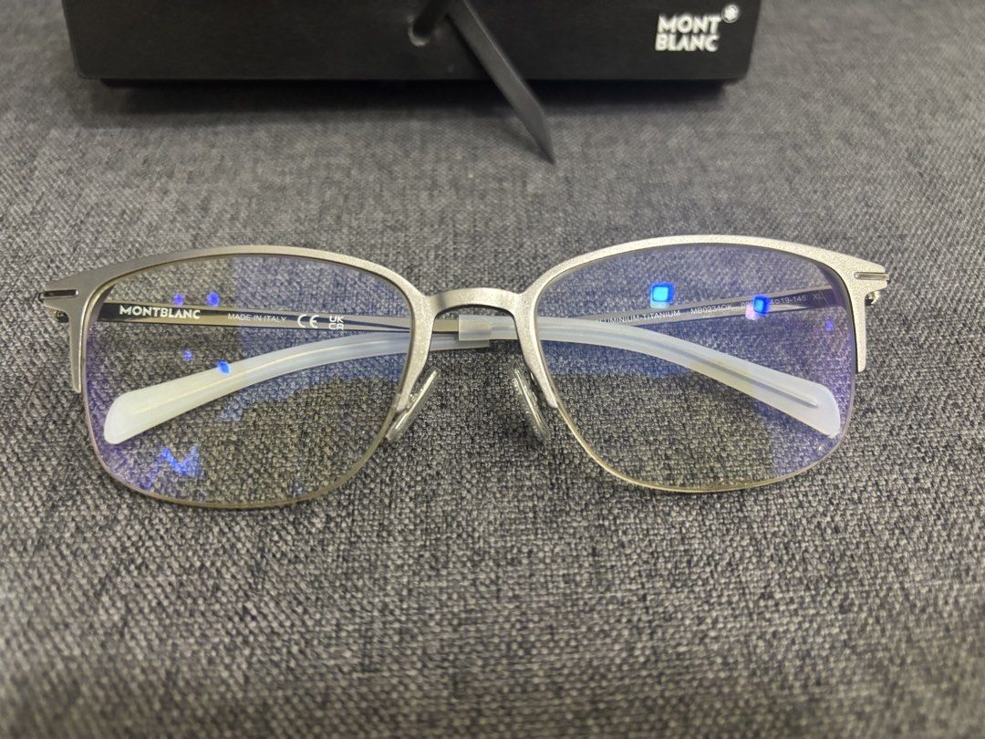 Montblanc Titanium Eyeglasses (Category: Sunglasses & Eyewear) located in Manila. Submitted by thexkief (Listing ID 1455016225, Image 2). Description: Montblanc Titanium Eyeglasses – ₱1,500 Selling my original Montblanc eyeglasses, purchased from Executive Optical for ₱30,000. Selling price: ₱2,500 Original Montblanc case and cleaning cloth included Nose pads and temple tips recently replaced GCash payment only Lalamove only, delivery fee shoulde
