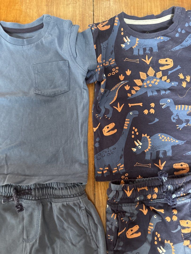 Mothercare Dinosaur Set 9-12 Months (Category: Babies & Kids Fashion) located in Pasig City. Submitted by logorini (Listing ID 1454951220, Image 2). Description: - Mothercare Dinosaur Print T-shirt and Shorts Set - Size: 6-12 months - T-shirt: Plain blue with a pocket - Shorts: Coordinating print - Perfect for everyday wear and playtime - Easy to mix and match with other outfits.