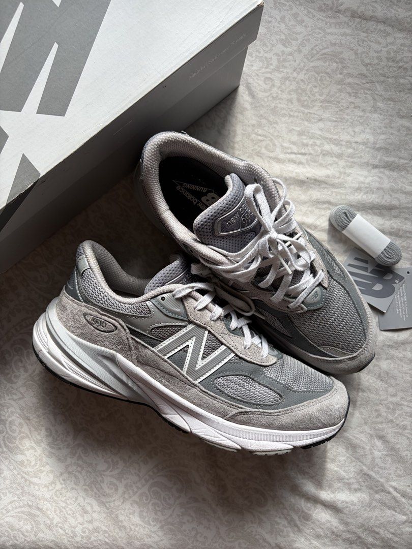 New Balance 990v6 Grey (Category: Sneakers) located in Quezon City. Submitted by persosout (Listing ID 1455085816, Image 1). Description: - 9.5 us can fit a 9.5/10 - a classic shoe, modernized! - prob one of the comfiest pairs i own hehe - good condi! minor dirt from general wear lang - complete with box tags extra laces etc..