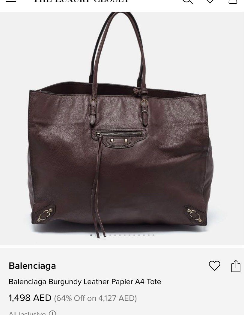 Orig Balenciaga Papier A4 (Category: Luxury Bags & Wallets) located in Bacolod City. Submitted by chuchaystuffs (Listing ID 1454960877, Image 1). Description: With mirror And care cards Pa 😍sign of use only peede pang travel ng 5 days .