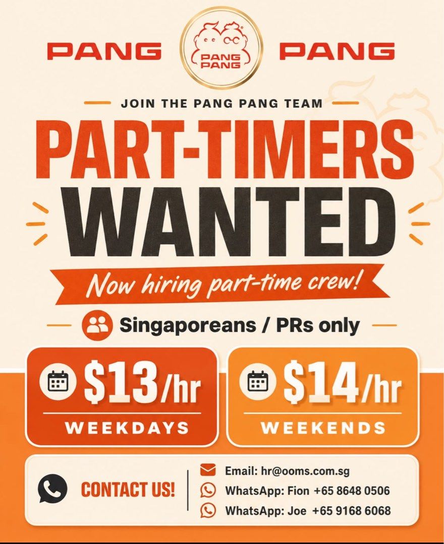 Part Timer (Category: Hospitality, F&B) located in Singapore. Submitted by yeohchongwei (Listing ID 1455026003, Image 1). Description: We are hiring Part-Time Kitchen & Service Crew. 现招聘兼职厨房及前厅服务人员。 Kitchen Crew / 厨房人员 * Assist with general kitchen duties and daily operations 协助厨房日常工作及营运 * Simple food preparation, cutting and ingredient preparation 进行简单备料、切配及食材准备 * Assist with cooking and food preparation as required 根据营运需要协助烹饪及餐点制作 * Maintain cl