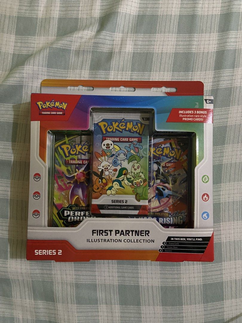 Pokemon First Partner Illustration Collection Series 2 (Category: Card Packs) located in Paranaque City. Submitted by millictea (Listing ID 1455099268, Image 1). Description: - Pokemon First Partner Illustration Collection Series 2 - Includes 1 Pokemon TCG booster pack - Features 3 promo cards - Comes with 1 sticker sheet - Also includes 2 additional game cards - A must-have for any Pokemon fan!.