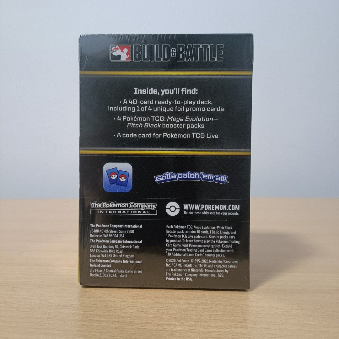 30TH Pokemon TCG: Mega Evolution Pitch Black Build & Battle Box (SEALED) (Category: Card Boxes & Cases) located in Cavite. Submitted by brick-cardshop.ph (Listing ID 1455104873, Image 3). Description: ☑️Condition: Sealed 🏷️Price: Php 2,000 📍Location: Cavite 🧾Payment: Gcash, Maya, or Go Tyme Bank 🚚Shipping: LBC or Lalamove 🗒️Note: Prices may change without notice. Lowball offers will not be entertained..