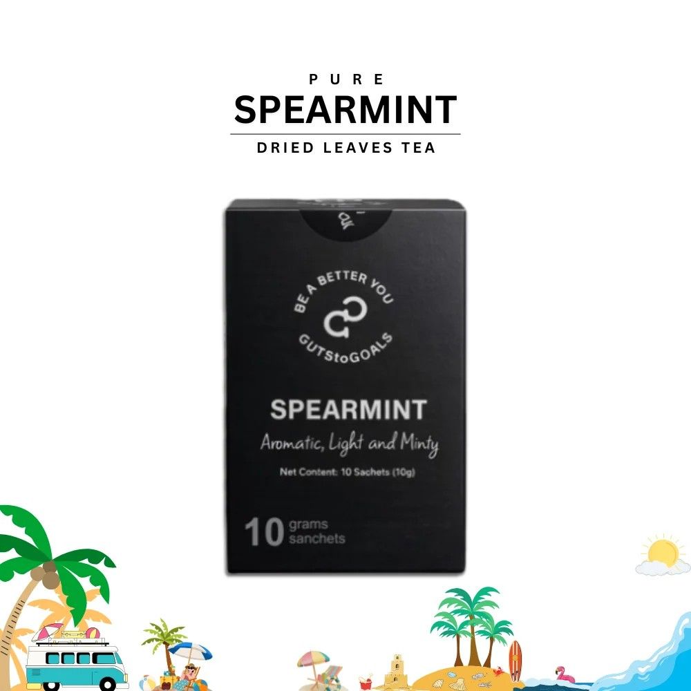 Pure Spearmint Dried Leaves Tea - 10 Sachets (Category: Beverages) located in Santa Cruz. Submitted by guts_to_goals (Listing ID 1455029543, Image 1). Description: - Pure spearmint dried leaves tea - Aromatic, light, and minty flavor - 10 sachets per box - Total net weight: 10 grams - Perfect for a refreshing drink - Brand: GutstoGoals.