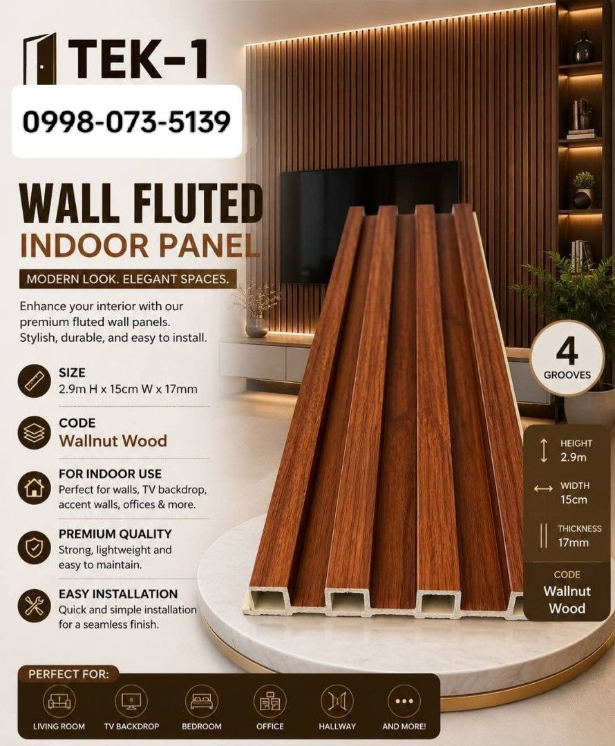 PVC Wall fluted (Category: Other Home Decor) located in Quezon City. Submitted by econdoor_012019 (Listing ID 1455011232, Image 1). Description: PVC Wall fluted.