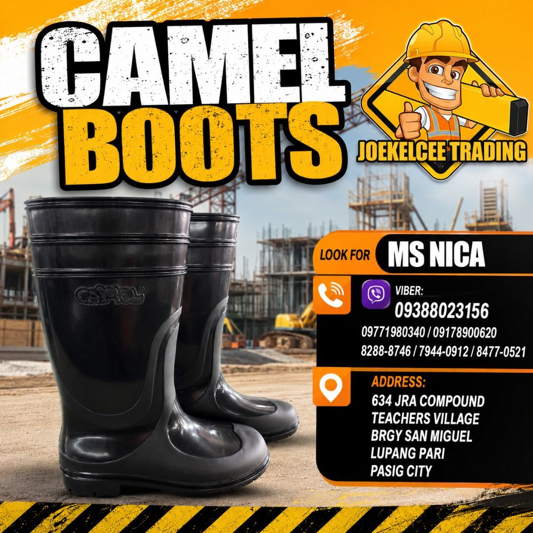 RAINBOOTS CAMEL (Category: Boots) located in Pasig City. Submitted by molly.blanche02 (Listing ID 1454959296, Image 1). Description: • JOEKELCEE TRADING • • SON & JOE SAFETY GEARS TRADING • • 🏭 Direct Supplier & Manufacturer • 💰 Lowest Price in the Market • 🚚 Fast Delivery • 💬 Free Quotation Available 💯 % Legit Dealer supplier 💯 % guaranteed heavyduty 💯 % nature lover products We Supply All Kinds of Trash bins, Kayak boat, Cooler box, Safe