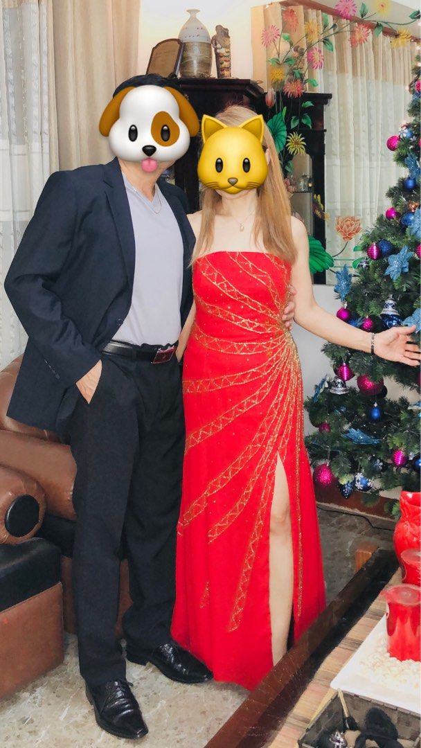 Red gown (5 ft small female build) (Category: Evening dresses & gowns) located in Makati City. Submitted by greywordsmith (Listing ID 1455089745, Image 2). Description: Helping sell this red gown for my mom..