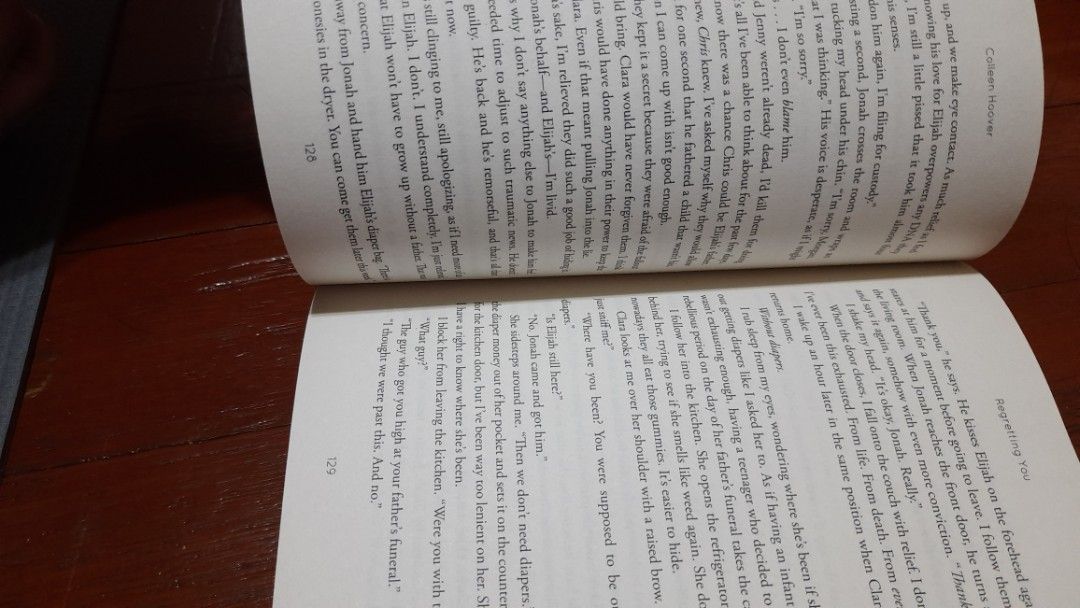 Regretting You by Colleen Hoover (Category: Storybooks) located in Quezon City. Submitted by jasm_ (Listing ID 1455072290, Image 3). Description: Regretting You by Colleen Hoover Bought it from Fully Booked just last month.