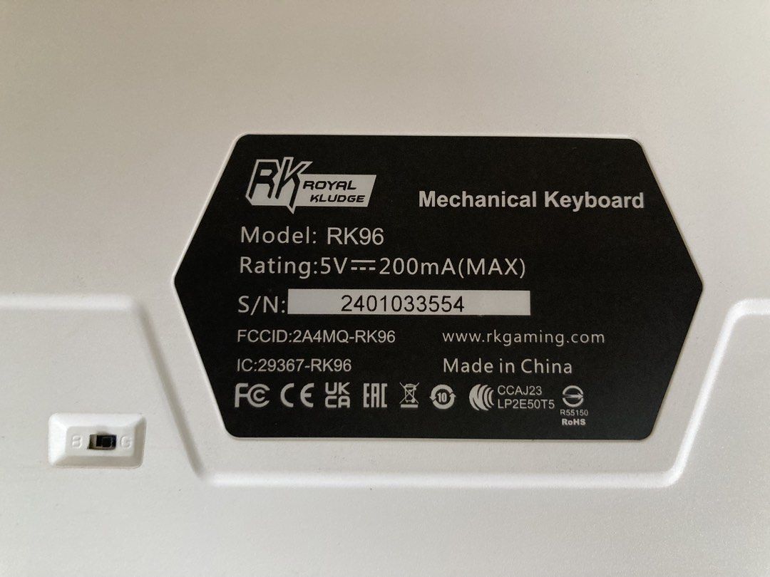 Royal Kludge RK 96 Keyboard (Category: Computer Keyboard) located in Manila. Submitted by daddythrifter (Listing ID 1454994608, Image 3). Description: Bought in Data Blitz Model: Rk96 Issue: magnetic handrest not included.