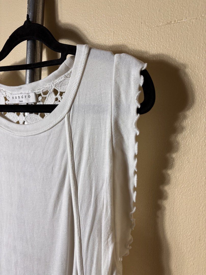 Sandro Sleeveless Top (Category: Sleeveless) located in Manila. Submitted by earlylifecrisis3 (Listing ID 1454956829, Image 2). Description: Sz 1 Condition 9/10 Measure it by inch Width: 18 Length: 23.5 Shoulder: 12 Sleeve: 1.5 Bust: Hem: •Refund / Returns not allowed allowed •Please do check the dimensions size on labels sometimes are not accurate on the sizing •Ask me before purchasing.