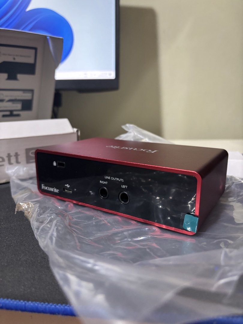Scarlett solo 3rd gen (BUNDLED with a MIDI controller) (Category: Other Audio Equipment) located in Manila. Submitted by dwaynee25 (Listing ID 1455097612, Image 3). Description: ₱6,500 (Fixed since bundled na po) Makikita po sa condition ng units na pristine pa po. Knobs lang po ang ISSUE na namuti due to storage. Inclusions: - Scarlett solo 3rd gen (complete with cord and box po) - BONUS: M-VAVE Chocolate Wireless MIDI Controller (with wireless 