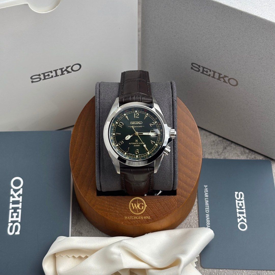 Seiko Prospex Alpinist SBDC211 SPB507 (Category: Men's Watches) located in Manila. Submitted by drhanlie (Listing ID 1455056100, Image 3). Description: Seiko Prospex Alpinist SBDC211 SPB507 ⌚️ NEW GENERATION ALPINIST - JDM FOR ONLY ₱52,990 ✅ Specs: Movement: 6R55 Automatic (manual winding) Crystal: Sapphire with inner anti-reflective coating Case Size: 39.5mm Thickness: 12.7mm Lug-to-lug: 46.4mm Water Resistance: 20 bar (200m) Power Reserve: Appr