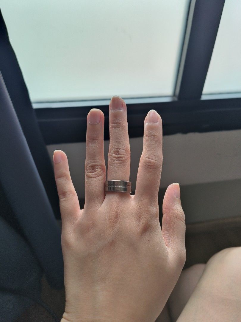 Silver Ring (Category: Rings) located in Singapore. Submitted by foodcaptures (Listing ID 1455021597, Image 2). Description: - Stylish silver ring - Features a modern double band design - Versatile minimalist aesthetic - Suitable for everyday wear - In excellent pre-loved condition - Meetup available at Redhill MRT.