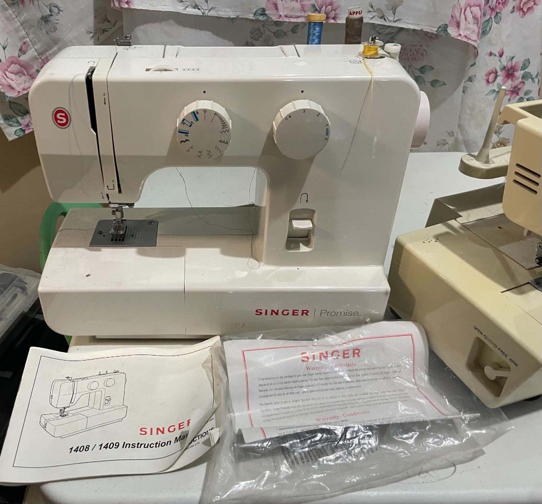 Singer Promise Sewing Machine & Empisal Overlocker (Category: Craft Supplies & Tools) located in Hinigaran. Submitted by faye_fab (Listing ID 1455014808, Image 2). Description: - Singer Promise sewing machine (white) - Empisal Companion De Luxe 400 overlocker (white) - Includes instruction manual for Singer Promise - Two foot pedals included - Ideal for various sewing projects - Ready for a new home.