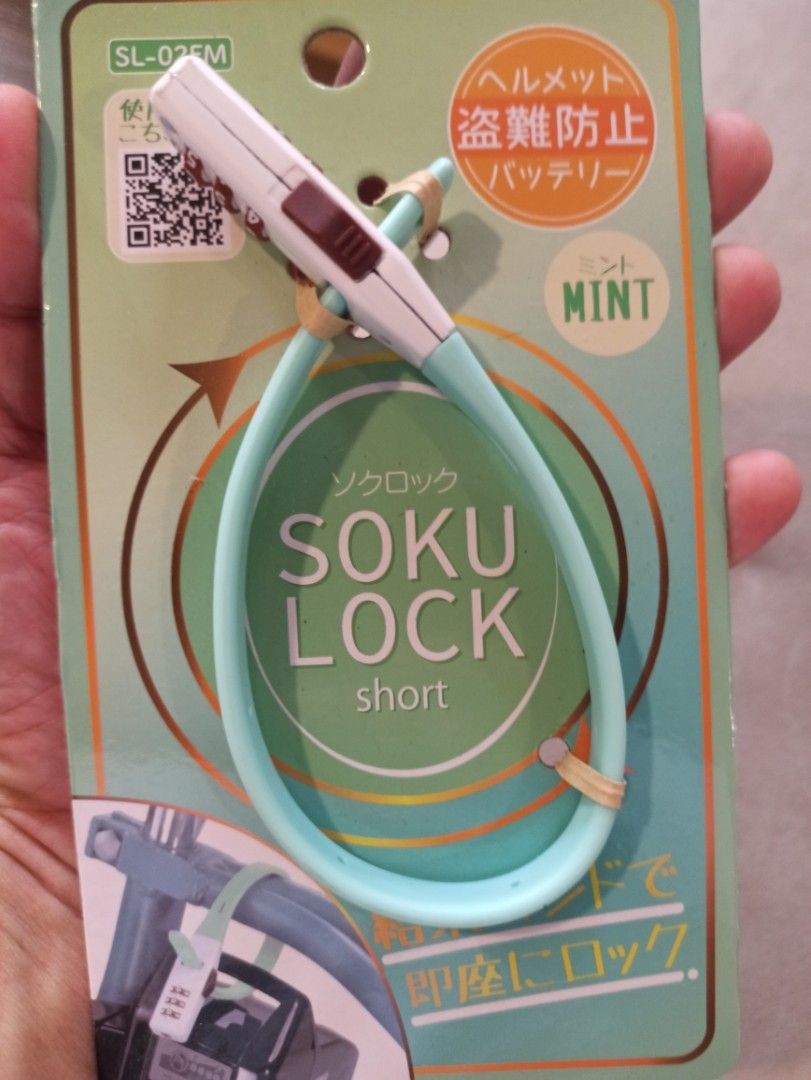 Sokulock Short Combination Lock Mint - Ideal for securing helmets, e bike battery - 2pcs available, Php300 each (Category: Bicycles) located in Caloocan City. Submitted by rtarellano (Listing ID 1455012672, Image 2). Description: - Two Sokulock short combination locks - Mint color. 2pcs available Php 300 each - Ideal for securing your motorcycle helmet and e bike batteries - Simple 3-digit combination - Brand new, never used - Still in original p