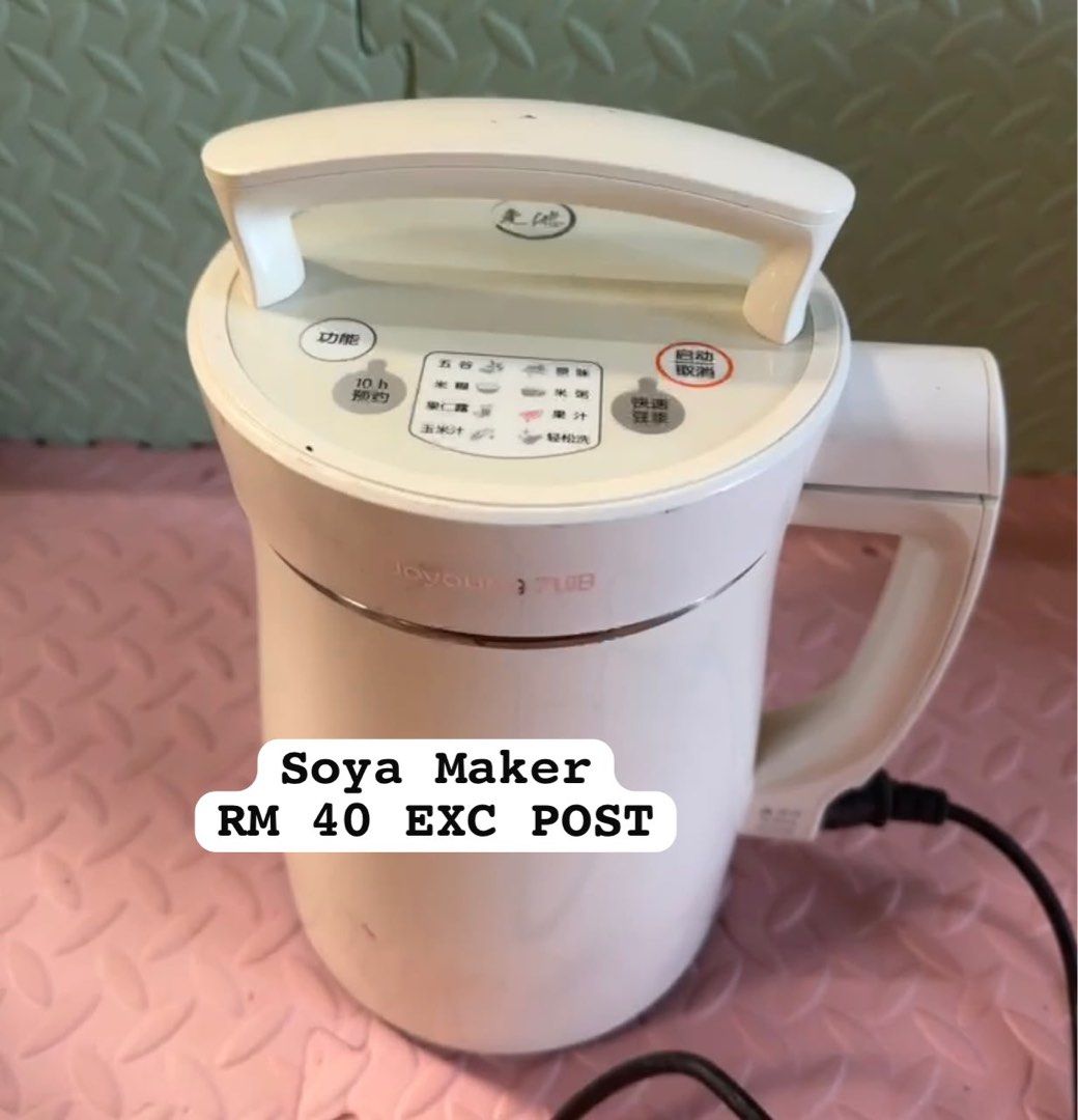 Soya Maker (Category: Other Kitchen Appliances) located in Ayer Lanas. Submitted by emaroseee (Listing ID 1455033775, Image 1). Description: •Rm40 tak termasuk pos BARANG SECONDHAND DARI SINGAPORE CONDITION BRG SEPERTI DALAM GAMBAR BRG ELEKTRIK ADA WARANTI WS DETAIL : 013 305 6370 P/S : ( SEBELUM TEKAN BUTANG BUY, SILA CHAT SAYA DAHULU UNTUK PASTIKAN BRG TERSEBUT MASIH ADA LAGI TQ 😊🫰🏻) LOCATION : FF BUNDLE KADOK ( KG KADOK KOTA BHARU KELANTAN 