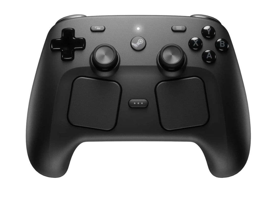 Steam Controller (Category: Controllers) located in Singapore. Submitted by tbgben09 (Listing ID 1455047963, Image 1). Description: - Steam Controller for PC gaming - Black color - Features two trackpads, D-pad, A/B/X/Y buttons - Includes Steam and Menu buttons - In great working condition.