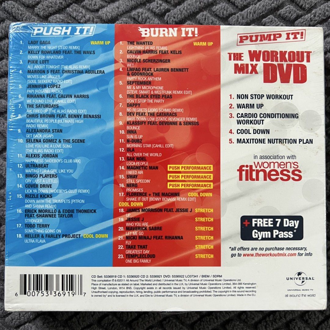 The Workout Mix 2012 (2 CD+DVD) SEALED COPY ✨ (Category: CDs & DVDs) located in Caloocan City. Submitted by thelittlejewelcase (Listing ID 1454996189, Image 2). Description: Featured artists : Lady Gaga Kelly Rowland Maroon 5 Rihanna Selena Gomez Bingo Players and many more ...