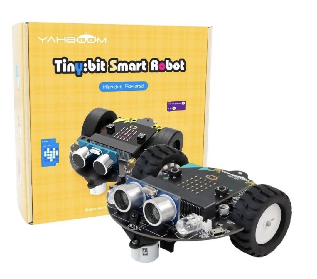 Tiny:bit smart robot （分類：遙控玩具）位於 Hong Kong。 由 May_Ho222 提交（商品編號 1455011126，圖片 3）。簡介： 全新 Steam 好物 Yahboom Tiny:bit 是一款結合 micro:bit 的趣味 STEM 智能編程小車，能讓孩子透過圖像化編程輕鬆學習自動避障、巡線與遙控等科技技能。 順豐到付。