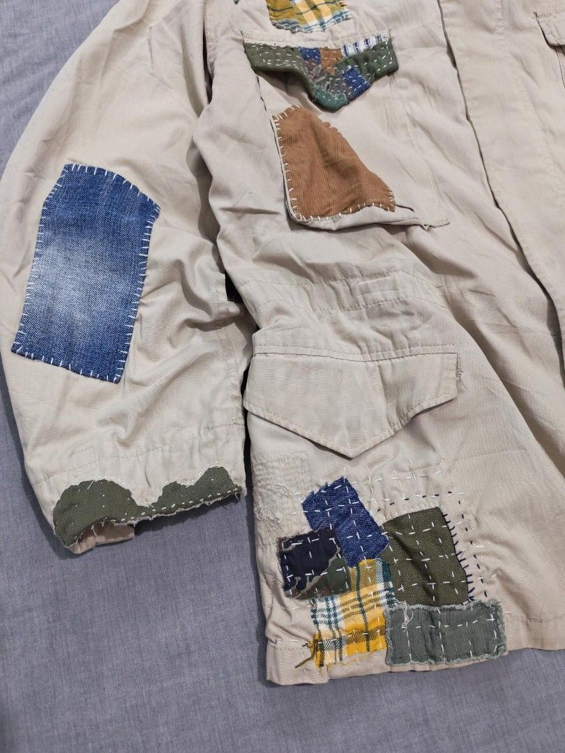 Vintage patchwork M65 field jacket (Category: Coats, Jackets and Outerwear) located in Baguio. Submitted by used_clothing2600 (Listing ID 1455076641, Image 3). Description: vintage patchwork M65 field jacket made in USA size medium reg pit to pit 23.5 length 29.5 shoulders 20 sleeves 23.5.