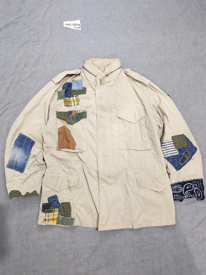 Vintage patchwork M65 field jacket (Category: Coats, Jackets and Outerwear) located in Baguio. Submitted by used_clothing2600 (Listing ID 1455076641, Image 1). Description: vintage patchwork M65 field jacket made in USA size medium reg pit to pit 23.5 length 29.5 shoulders 20 sleeves 23.5.