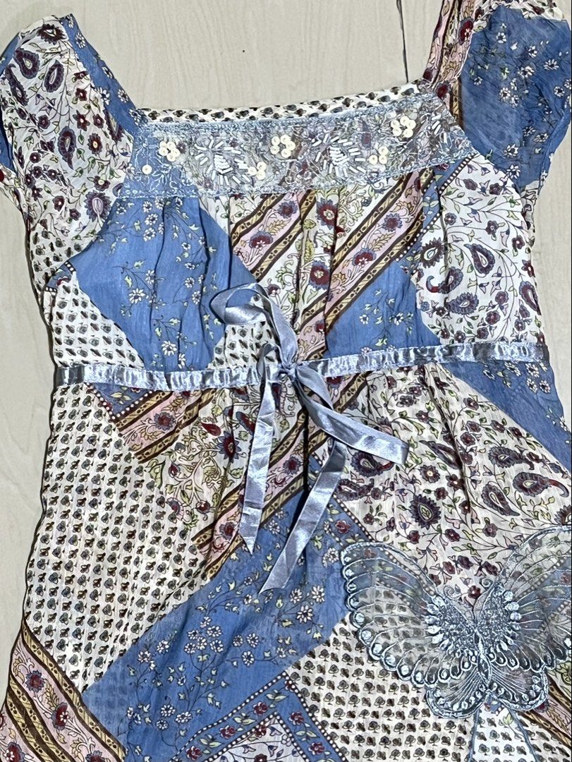 Whimsy Patchwork Fairy Dress (Category: Dresses) located in Bacolod City. Submitted by minwonluvr (Listing ID 1454983895, Image 2). Description: -Whimsy Fairy Dress, super cute in actual -Fits S-M #vintage #y2k #fairy #paisley.