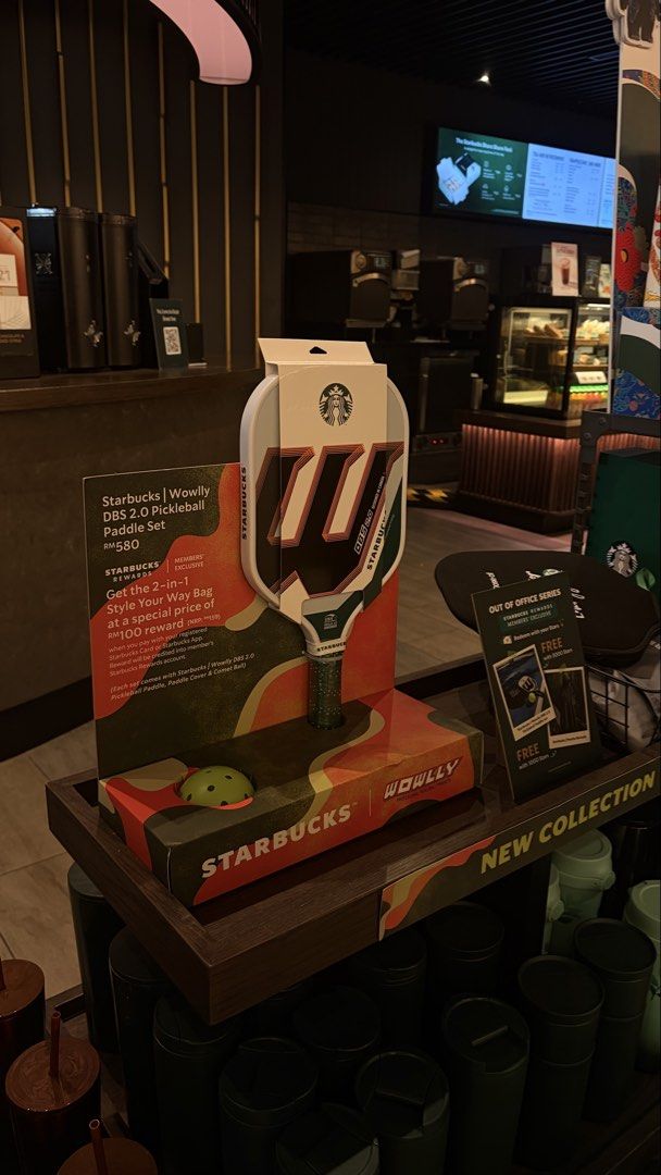 WOWLLY x Starbucks Pickleball Paddle Set - Complete Set (Category: Racket and Ball Sports) located in Pasay City. Submitted by nukachi (Listing ID 1454977394, Image 2). Description: - WOWLLY x Starbucks Collaboration Pickleball Paddle - 12K Unpainted Carbon Fiber Face for superior control and spin - Honeycomb Core for enhanced power and feel - Includes original paddle case/bag - Comes with a cute Starbucks plush keychain - Includes one pickleball