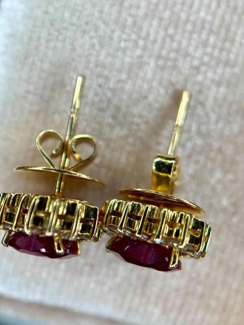 14K Gold Ruby & Diamond Set (Category: Earrings) located in Baguio. Submitted by asna_taku (Listing ID 1455222265, Image 3). Description: ❤️ A Classic That Never Goes Out of Style ❤️ Make a statement with this elegant 14K Gold Ruby & Diamond Set featuring richly colored heart-shaped rubies surrounded by sparkling diamond halos. A timeless design that symbolizes love, passion, and elegance. ✨ Ruby & Diamond Earrings + Pendant Set ❤️ Heart-Shaped R