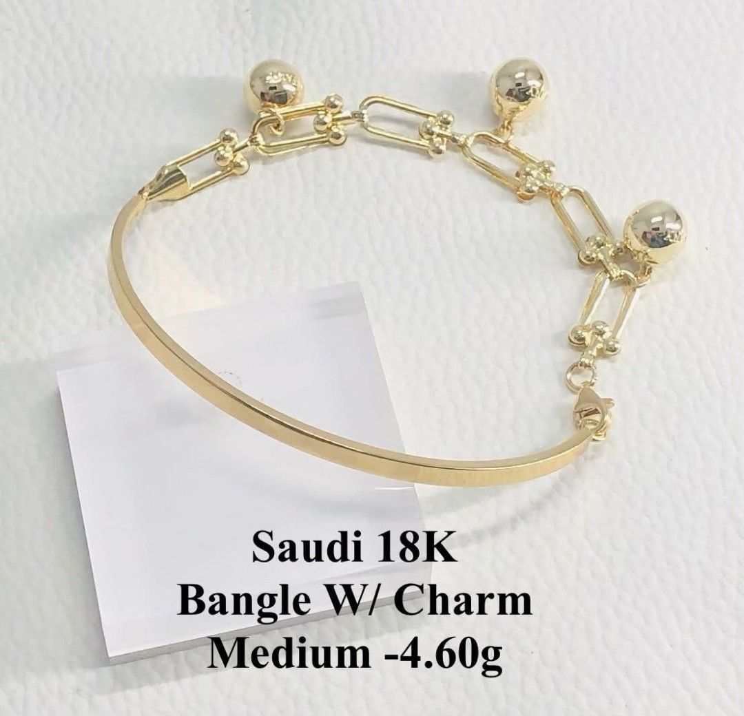18k Saudi gold bangle bracelet (Category: Bracelets) located in Manila. Submitted by bhelgoldseller2ndaccount (Listing ID 1455147040, Image 1). Description: New!!✨New!!✨New!! Authentic 18k Saudi Golds 💯pawnable/naisasanla 💯with high appraisal rate 💯good investment 💯Direct supplier price 👉OPEN for resellers 🌺please take time to evaluate their actual sizes and grams 👉Best panggift for all occasions ✅ Sold per grams not per piece Kya lowest p