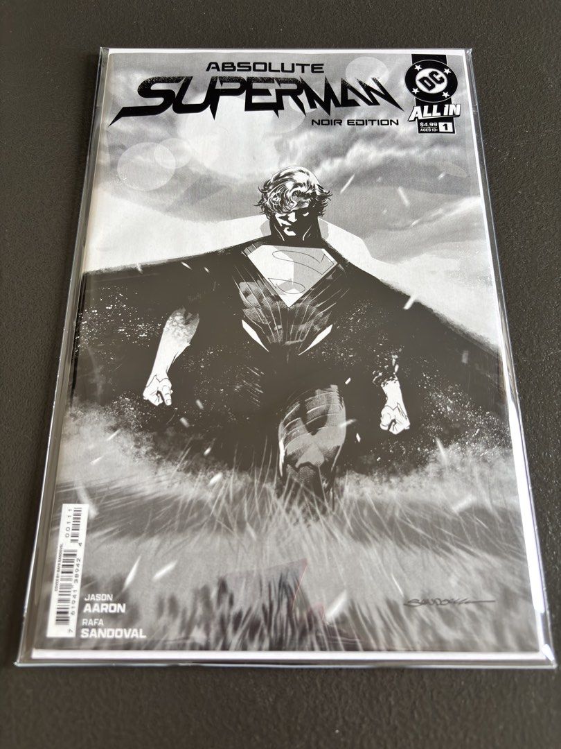 Absolute Superman: Noir Edition #1 (2024) (Category: Comics & Manga) located in Naga. Submitted by dearyesteryear (Listing ID 1455170074, Image 2). Description: FOR SALE: Absolute Superman: Noir Edition #1 (2024) Message me if you’re interested in this one or have a reasonable offer. I’d be happy to help. CLEAN, collector-owned copy. Bagged & boarded since acquisition. A striking black-and-white Noir Edition of the first issue of the Absolute Sup
