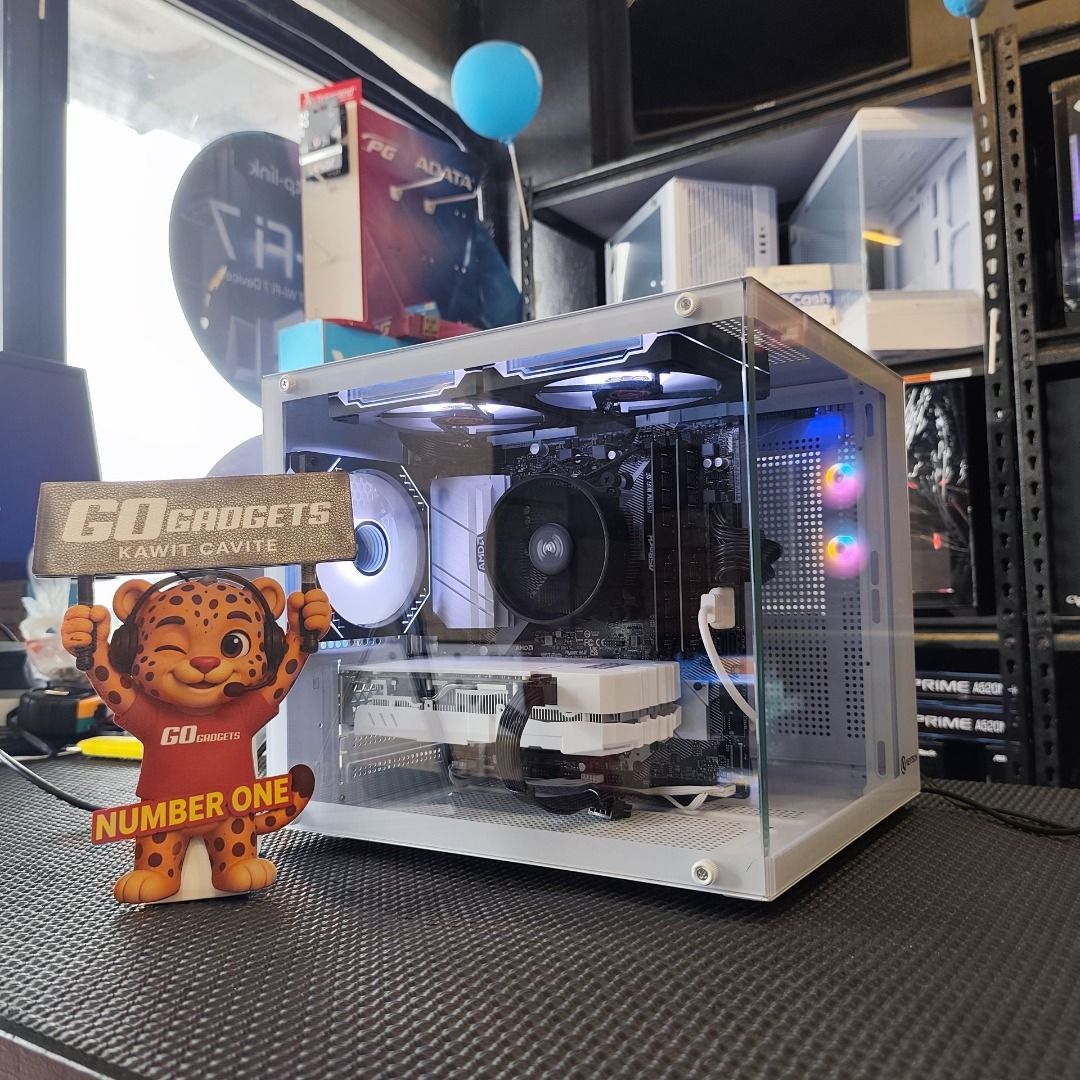 AMD RYZEN GAMING BUILD + RX 580! 🎮 (Category: Desktops) located in Caloocan City. Submitted by brightfalcon.8419cc (Listing ID 1455231150, Image 1). Description: - Custom White & Black PC Build - Features RGB Lighting (Fans & Motherboard) - Clean Build with Excellent Airflow - Perfect for Gaming or Work - Message for Detailed Specifications.