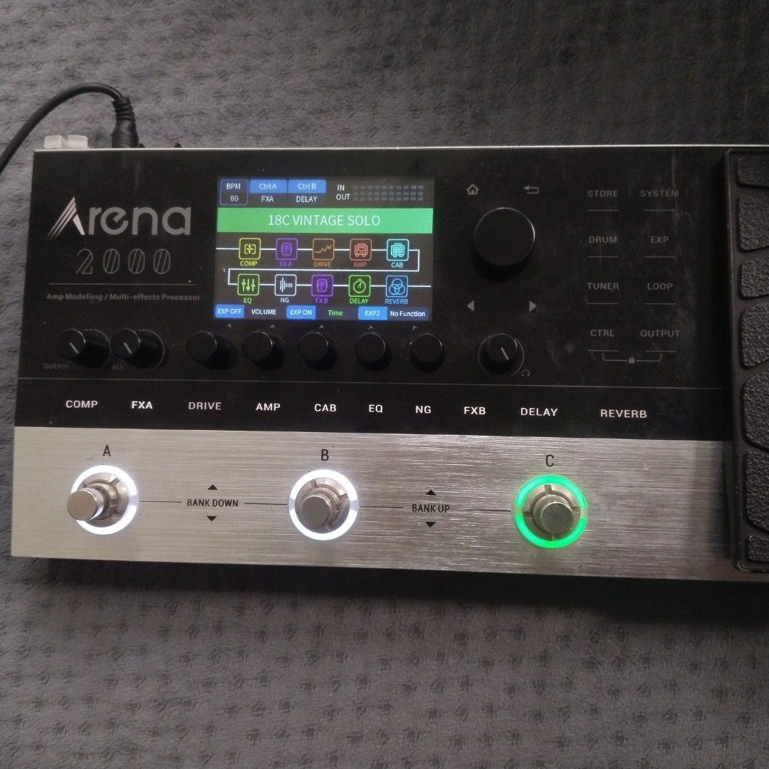 Donner Arena 2000 Amp Modeling Multi-Effects Processor (Category: Musical Instruments) located in Liloy. Submitted by joshuabula48818 (Listing ID 1455253819, Image 1). Description: - Donner Arena 2000 multi-effects processor - Features amp modeling and a wide range of effects - Built-in expression pedal for dynamic control - User-friendly interface with clear display and multiple controls - Ideal for guitarists of all levels - Includes original p