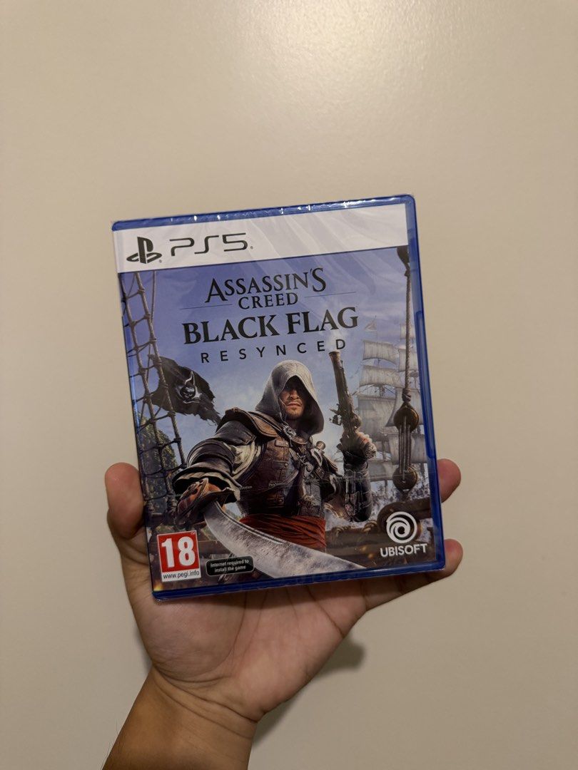 Assassin's Creed Black Flag PS5 Game (Category: PlayStation) located in Makati City. Submitted by siegepc (Listing ID 1455146684, Image 1). Description: - Sealed Assassin's Creed Black Flag (Resynced Edition) - For PlayStation 5 (PS5) - Rated 18+ - Internet connection required for game installation - Embark on an epic pirate adventure.