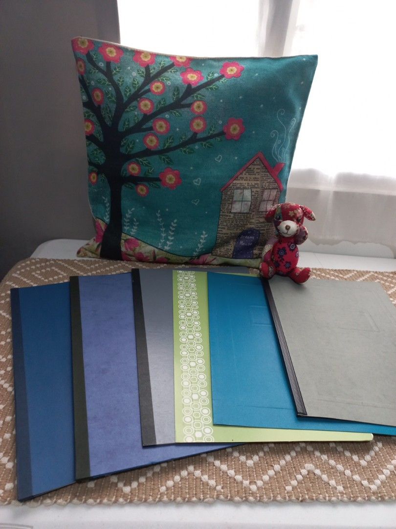 Assorted Color File Folders - Blue, Green, Grey (Category: Stationery & School Supplies) located in Naga. Submitted by greatchance (Listing ID 1455212908, Image 1). Description: - Set of file folders in various shades of blue, green, and grey. - Perfect for organizing documents at home or in the office. - Some folders include decorative borders. - Feel free to ask any questions!.