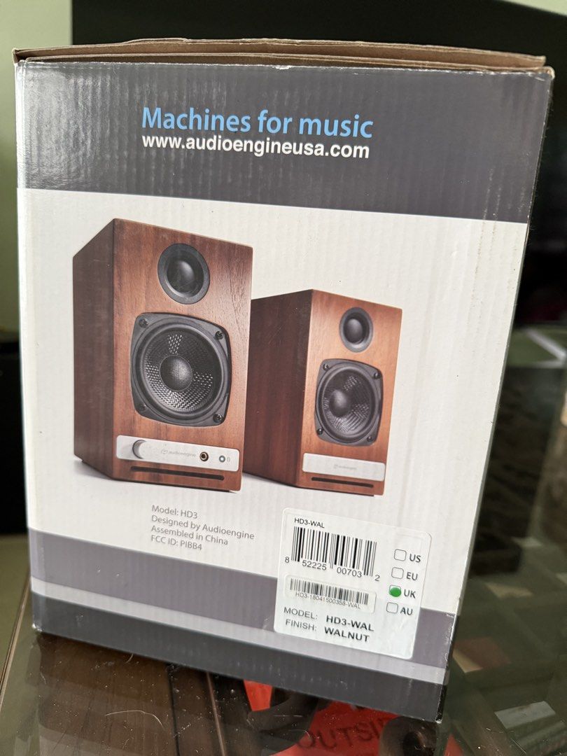 Audioengine HD3 (Category: Soundbars, Speakers & Amplifiers) located in Singapore. Submitted by laoban88 (Listing ID 1455231749, Image 2). Description: Colour is walnut brown as per box. Comes with a pair of desktop stands for slightly elevated position. Retails for approx S$650 Selling for S$250 Pick up from Sengkang - Fernvale Link.