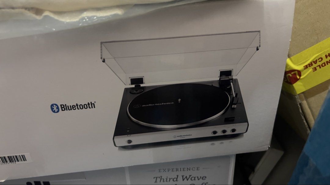 Audio-Technica AT-LP60XBT-WH Bluetooth Turntable (Category: Other Audio Equipment) located in Trece Martires City. Submitted by starific (Listing ID 1455203407, Image 1). Description: - Audio-Technica AT-LP60XBT-WH Turntable - Fully Automatic Wireless Belt-Drive - Connects via Bluetooth for wireless audio - Color: White (WH) - Made in China - 2019 Model (Box shows '2019 Audio-Technica Corporation').