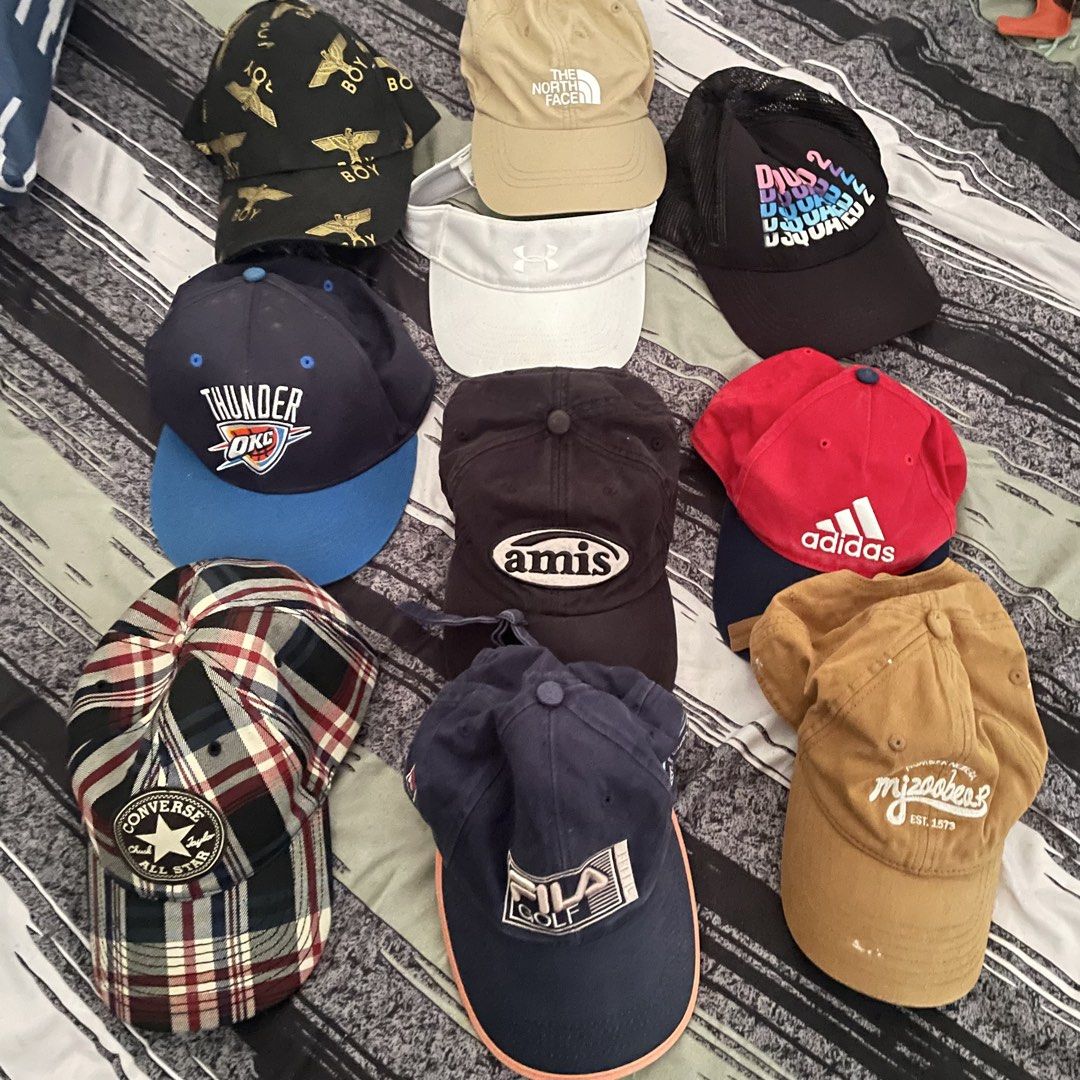 Authentic cap hat (Category: Caps & Hats) located in Singapore. Submitted by marlayz08 (Listing ID 1455214397, Image 1). Description: Assorted caps 10sgd each Get 2 or more get discount.