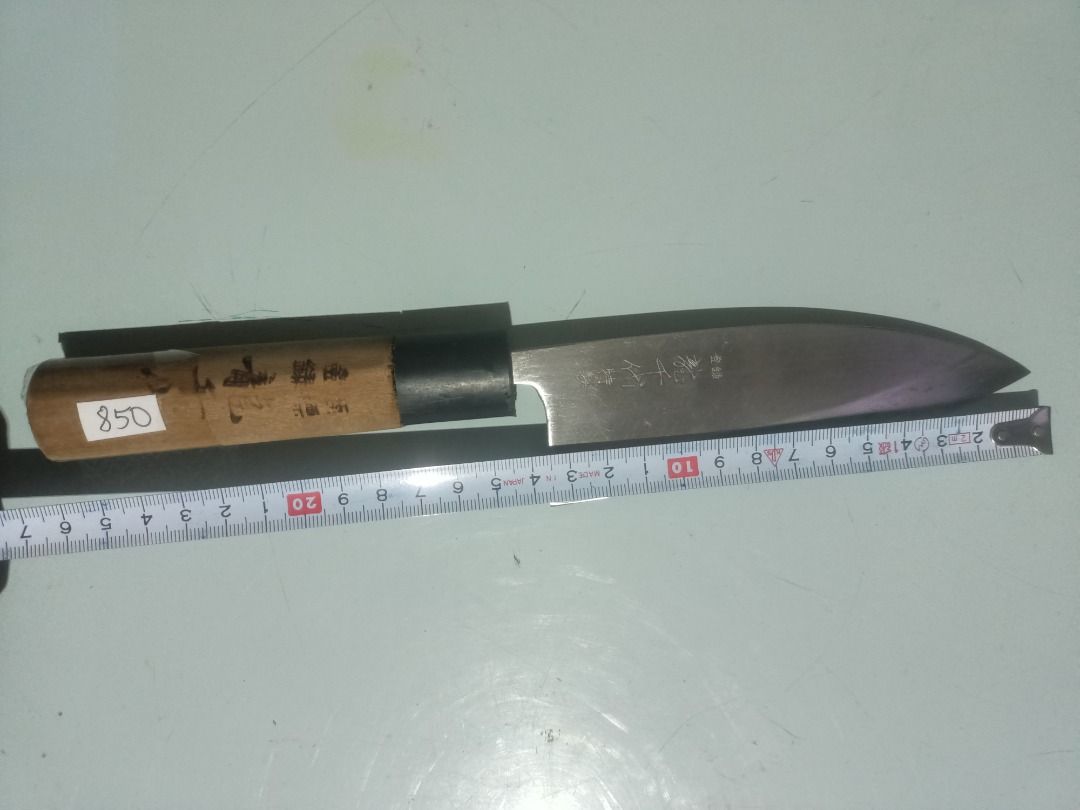 Authentic Japanese Knife Deba 135mm Blade, 65mm Thickness (Category: Dinnerware & Cutlery) located in Munoz. Submitted by larryc1212 (Listing ID 1455260074, Image 2). Description: - Authentic Japanese Deba knife - Blade length: 135mm - Blade thickness: 65mm - Traditional Japanese design and craftsmanship - Durable and reliable for kitchen use Disclaimer: Item may include some scratches due to age, as is were is basis Item can be pick up in our Ja
