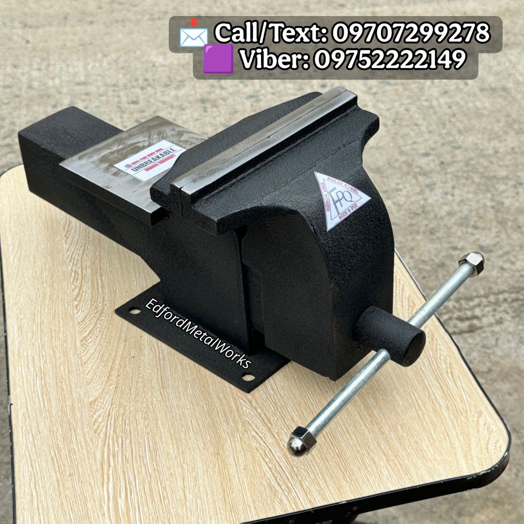 Bench Vise Lifetime Warranty (Category: Construction Tools & Equipment) located in Manila. Submitted by jane_laurel (Listing ID 1455221353, Image 1). Description: 🔥 Bench Vise 🔥 Available Sizes: (Fix or Swivel Base) • 4, 5, 6, 7, 8, 10, 12. ☑ Lifetime Warranty ☑ Pure Solid Steel ☑ Unbreakable & Heavy Duty 📩 Please feel free to reach out for further information. 📍 Valenzuela City.