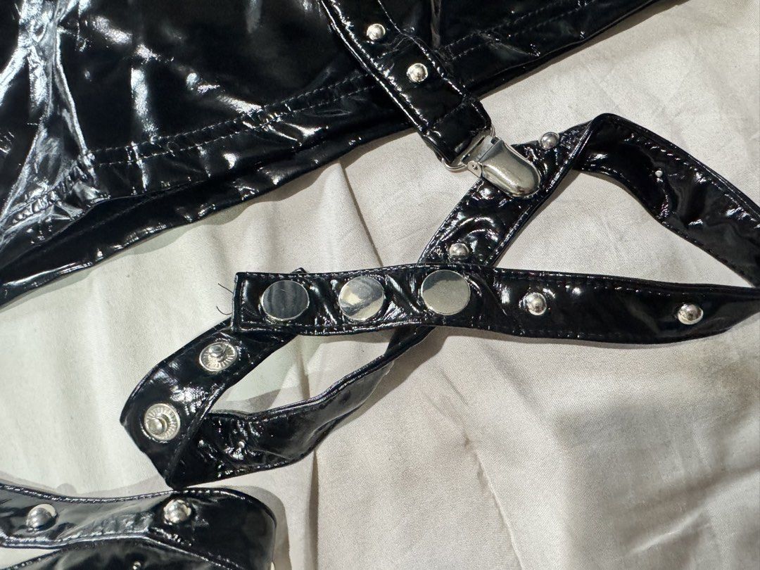 Black Gothic Mini Skirt with Harness Straps (Category: Skirts) located in Quezon City. Submitted by chrollo7 (Listing ID 1455202215, Image 2). Description: - small to medium - 27-30 waist size.