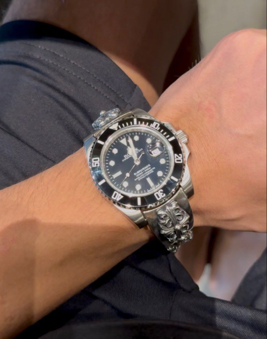 Chrome Hearts x Rolex Watch (Category: Men's Watches) located in Paranaque City. Submitted by icko007 (Listing ID 1455254581, Image 2). Description: Chrome Hearts Bracelet x Rolex Watch Rolex Top tier automatic Naka Post Na picture baka mag pasend ka pa Price 6,500 Firm No last Price Location Paranaque Payment Gcash/Bpi Shipping Lalamove/Lbc Buyers Risk / Fee .